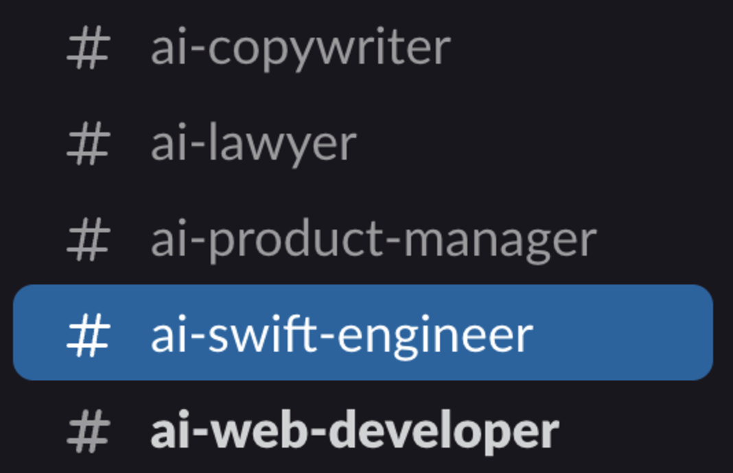 A Slack team of AI employees